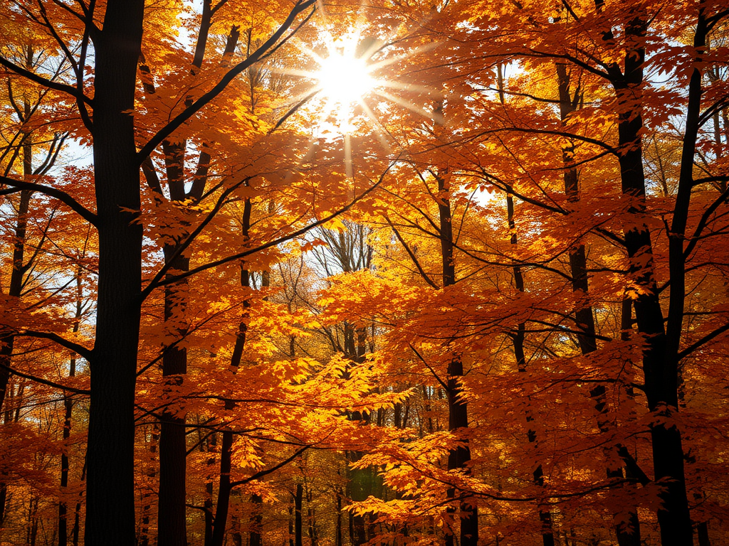 Golden maple leaves glowing in autumn sunlight — symbol of Canada’s natural sweetness and heritage.